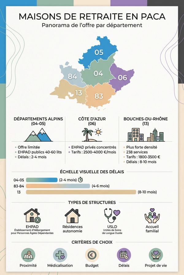 Panorama des structures d'accueil par département et leurs spécificités