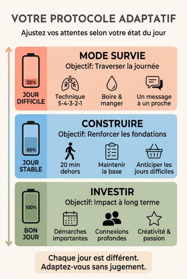Votre protocole adaptatif selon l'état du jour