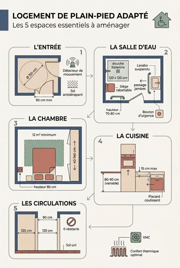 Les indispensables d'un logement de plain-pied adapté