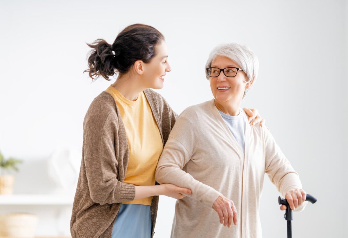 Happy patient and caregiver